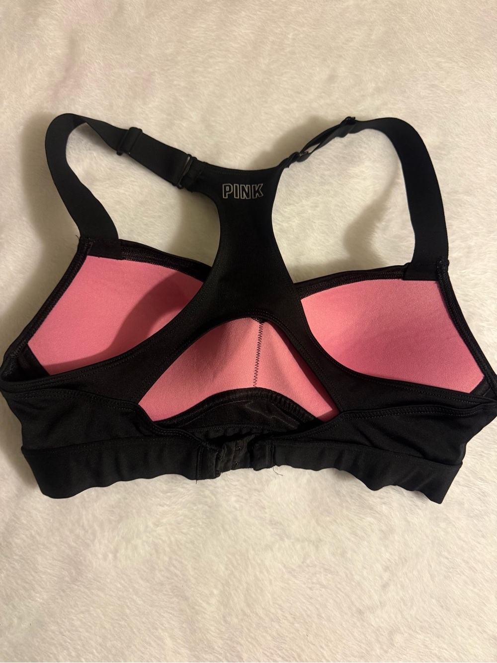 PINK Racerback padded sports bra. Ultimate push up. Small - Picture 2 of 6